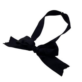 CHANEL Mademoiselle Ribbon Choker Black Women's