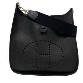 HERMES Evelyn 1 33 GM 1997 Ardennes Shoulder Bag Black