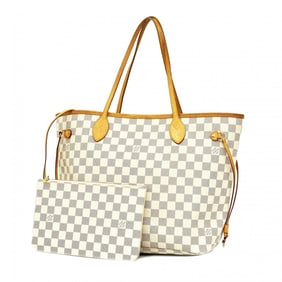 Louis Vuitton Tote Bag Damier Azur Neverfull MM N41605 White Rose Ballerine Ladies