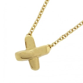 Tiffany Necklace Cross Stitch K18YG Yellow Gold Ladies