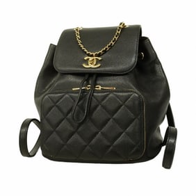 Chanel Backpack/Daypack Matelasse Caviar Skin Black Champagne Ladies