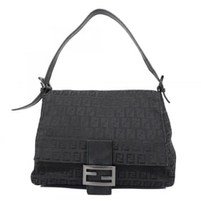 Fendi Shoulder Bag Zucchino Mamma Bucket Nylon Canvas Black Women's