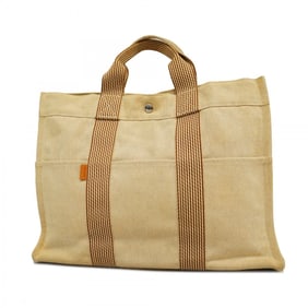 Hermes Tote Bag New Fool Toe MM Canvas Brown Women's