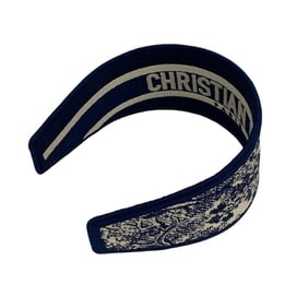 Christian Dior Toile de Jouy Headband Hair Navy Women's