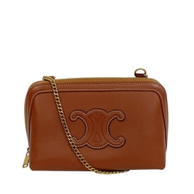 CELINE Triomphe Shoulder Bag, Brown, Women's
