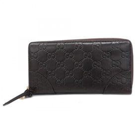 Gucci Long Wallet Guccissima 394005 Leather Brown Champagne Ladies