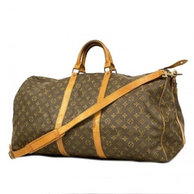 Louis Vuitton Boston Bag Monogram Keepall Bandouliere 60 M41412 Brown Men's Women's