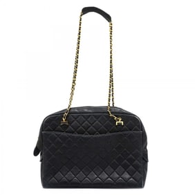 Chanel Shoulder Bag Matelasse Chain Lambskin Black Women's