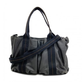 Hermes Tote Bag Caravan Horizontal MM Veauderma Black Men's Women's