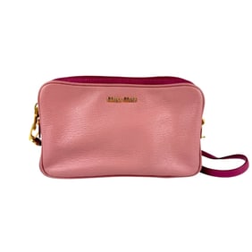 Miu Miu Miu shoulder bag leather pink gold ladies z3413