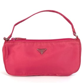 PRADA Prada MV633 Triangle Logo Plate Bag Shoulder Handbag Accessory Pouch Nylon Women's Pink