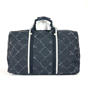 CHANEL Chanel Old Travel Line Bag Boston Nylon Men's Women's Black