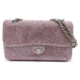 CHANEL Las Vegas Bellagio store exclusive CC Coco Mark Swarovski bag W chain shoulder suede ladies