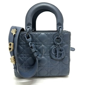 Christian Dior Dior Lady 2WAY bag, shoulder handbag, crossbody lambskin, women's, blue