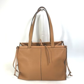 LOEWE Shoulder Bag, Strap, Cushion Tote, Medium, Anagram Tote Leather, Women's, Camel, Brown
