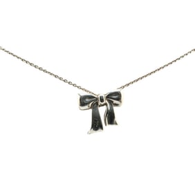 Tiffany ribbon motif pendant necklace SV925 silver for women TIFFANY&Co.