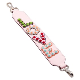 FENDI MINI STRAP YOU LOVE STUDDED SHOULDER PINK MULTICOLOR LEATHER WOMEN'S