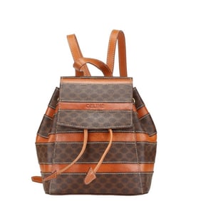 Celine Macadam Backpack Brown PVC Leather Women's CELINE