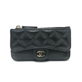 CHANEL AP2570 Coco Mark Matelasse Classic Zip Business Card Holder/Card Case Wallet/Coin Wallet Coin
