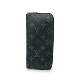 Louis Vuitton Long Wallet Monogram Eclipse Zippy Vertical M62295 Black Men's