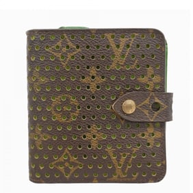 Louis Vuitton Monogram Perforated Compact Zip Wallet M95218 Brown Vert Women's