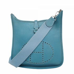 Hermes Hermès Evelyn 2PM Shoulder Bag in Taurillon Clemence Blue Jean with K Stamp for Women