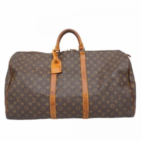 Louis Vuitton Monogram Keepall 60 Boston Bag M41422 Brown Men's and Women's