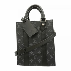 Louis Vuitton Monogram Eclipse Sac Plat MINI Handbag M46453 Black 2-Way Bag for Men