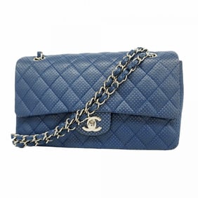 Chanel Shoulder Bag Matelasse W Chain Lambskin Blue Women's