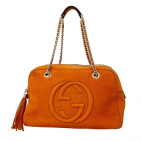 Gucci Soho Shoulder Bag 353126 Leather Brown Champagne Women's