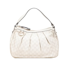 Gucci Guccissima Sukey One-Shoulder Bag Handbag 232955 Ivory Leather Women's GUCCI