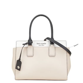 Kate Spade Cameron Street Handbag/Shoulder Bag, 2-Way, Beige and White Leather, Women's