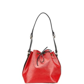 Louis Vuitton Epi Petit Noe One-Shoulder Bag M44172 Castilian Red Noir Leather Women's LOUIS VUITTON