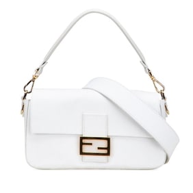 Fendi 2023 Baguette Handbag/Shoulder Bag 2WAY 8BR600 White Linen Leather Women's FENDI