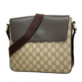 Gucci GG Supreme Shoulder Bag 353430 Leather Brown Beige Champagne Women's