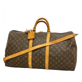 Louis Vuitton Monogram Keepall Bandouliere 55 Boston Bag M41414 Brown Men's and Women's