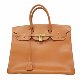 Hermes Hermès Birkin 35 Couchvel Gold Handbag with E Stamp for Women