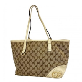 Gucci GG Canvas Tote Bag 169946 Brown Champagne Women's
