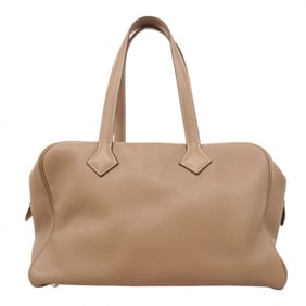 Hermes Hermès Victoria 35 Handbag, Taurillon Clemence Etoupe, Size L Engraved, Women's