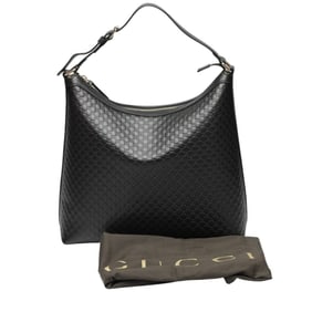 Gucci GUCCI Shoulder Bag, One-Shoulder Guccissima Micro Leather, 449732, Black