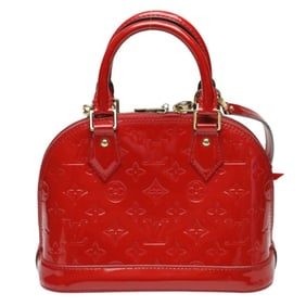 Louis Vuitton Alma BB Monogram Vernis Handbag, 2-Way Bag, M90174, Cerise
