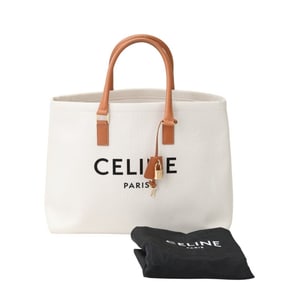 Celine Horizontal Cabas Canvas Tote Bag 190062BNZ White
