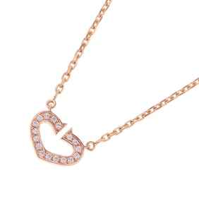 Cartier C Heart Diamond Necklace in 18K Pink Gold (B7008400)