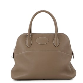 Hermes Hermès Bolide 31 Handbag in Etoupe Taurillon Clemence Leather with D Stamp, 2-Way Shoulder
