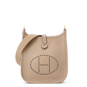 Hermes Hermès Evelyne TPM Shoulder Bag, 111cm, Beige Marfa, Taurillon Clemence Leather, Double