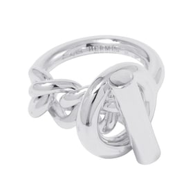 Hermès Croisette MM Ring, SV925 Silver, Ring Size 55, HERMES