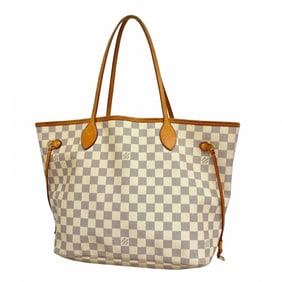 Louis Vuitton Damier Azur Neverfull MM Tote Bag N51107 White Women's
