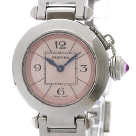 CARTIER Miss Pasha Steel Quartz Ladies Watch W3140008 Polished