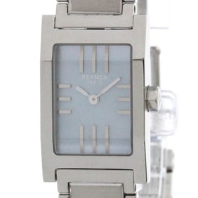 HERMES Tandem Blue MOP Dial Steel Quartz Ladies Watch TA1.210 Polished