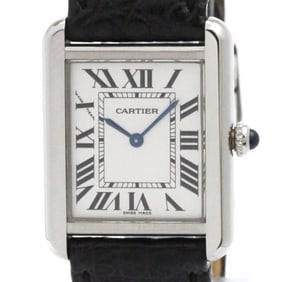 CARTIER Tank Solo SM Steel Quartz Ladies Watch W5200005 Polished